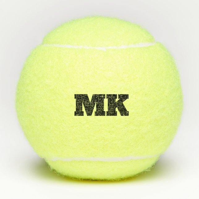 Tennis Theme Big Bold Monogrammed Balls (Front)