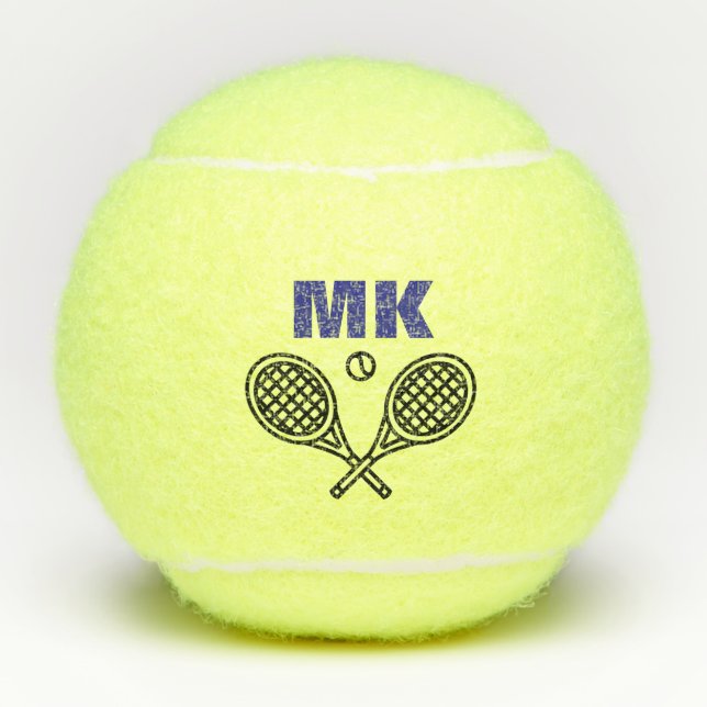 Tennis Theme Big Bold Monogrammed Balls (Front)