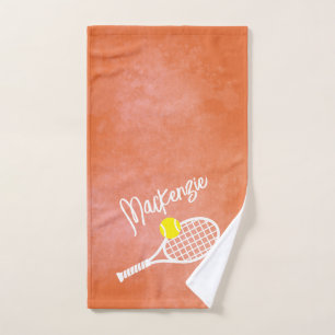 Tennis Theme Clay Court Aesthetic Personalised Hand Towel