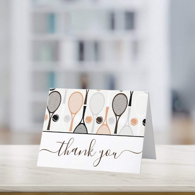 Tennis Theme Coach or Party Gratitude Thank You Card (Creator Uploaded)