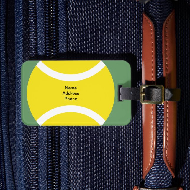 Tennis theme luggage tag (Front Insitu 4)