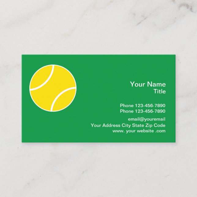 Tennis Theme Modern Business Card (Front)