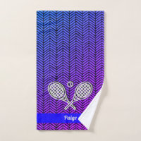 Tennis Theme Monogrammed Name Tennis Ball Hand Tow