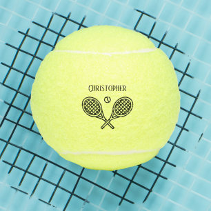 Tennis Theme Monogrammed Name Tennis Balls
