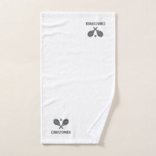 Tennis Theme Monogrammed Name Tennis Balls Hand To Hand Towel