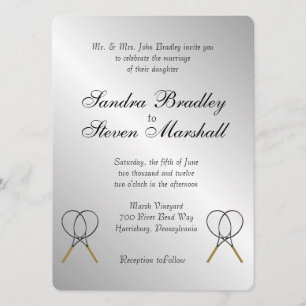 Tennis Theme Sports Wedding Invitations