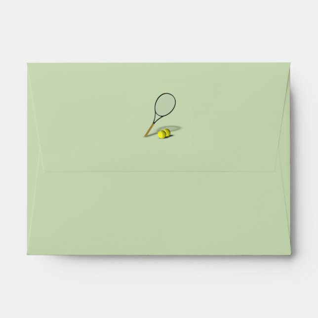 Tennis Theme Wedding Envelope (Back (Top Flap))