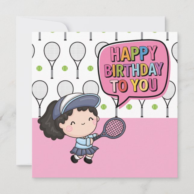 "Tennis-Themed Birthday Card: Aces & Cheers!" Card (Front)
