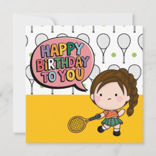 "Tennis-Themed Birthday Card: Aces & Cheers!" Card