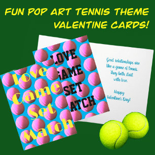 Tennis Themed Folded Valentine Card