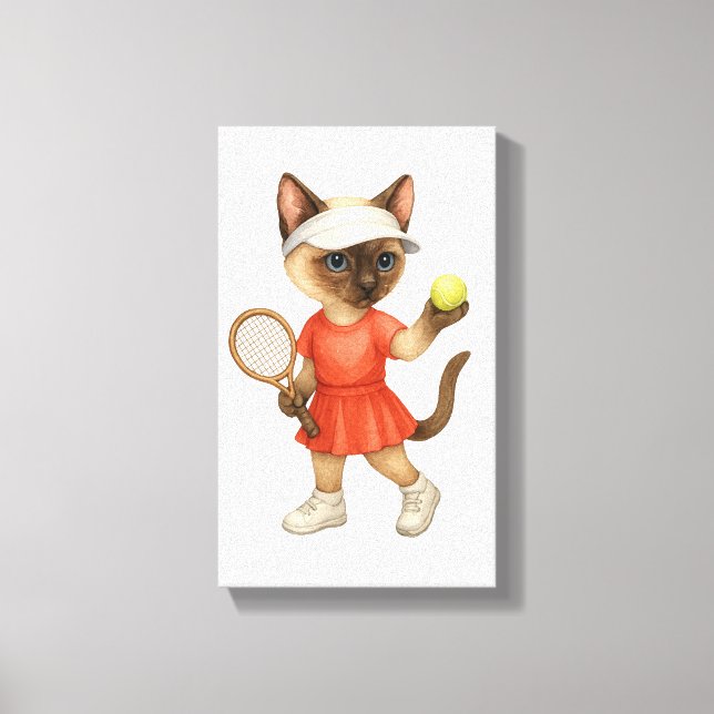 Tennis Themed for Cat Lovers  Canvas Print (Front)