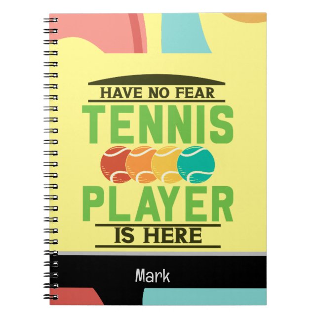 Tennis Themed Gifts for Tennis lovers Notebook (Front)