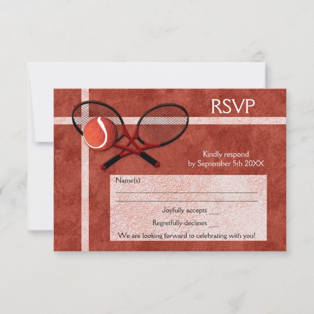 Tennis Themed Party RSVP Card (Front)