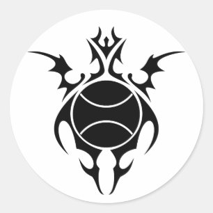 tennis. tribal. classic round sticker