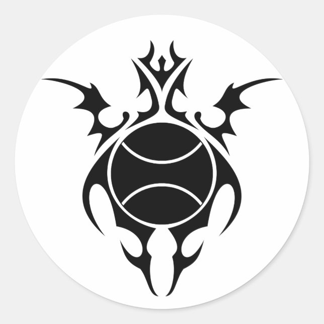 tennis. tribal. classic round sticker (Front)