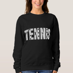 Tennis Typography Text Black & White Cool Modern  Sweatshirt
