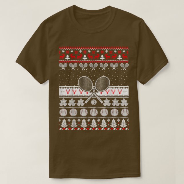 Tennis Ugly Christmas Sweater Xmas Gift  (Design Front)