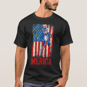 Tennis Uncle Sam 4th Of July Boys Men American Usa T-Shirt