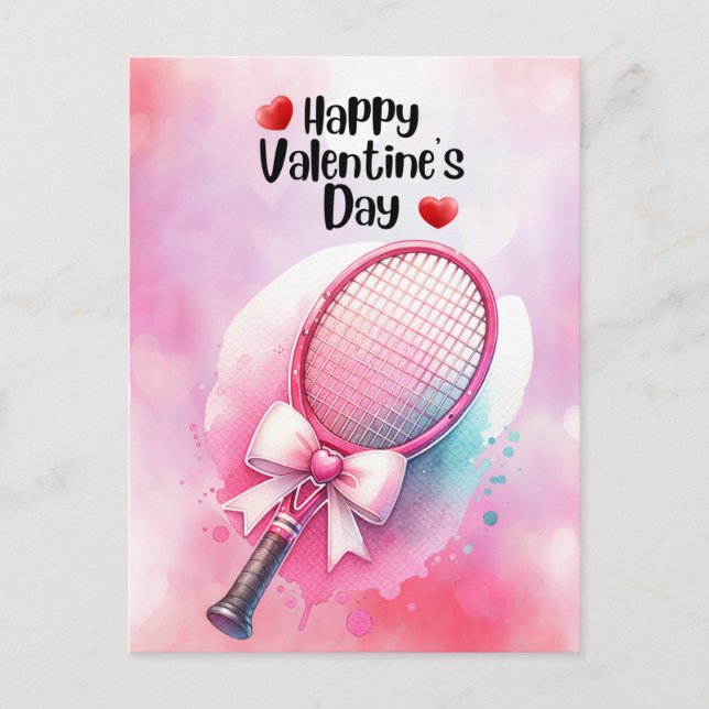 TENNIS Valentine's Day to Player with Love     Holiday Postcard (Front)