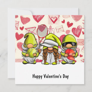 Tennis Valentine's Day with Hearts Love Holiday Ca Card