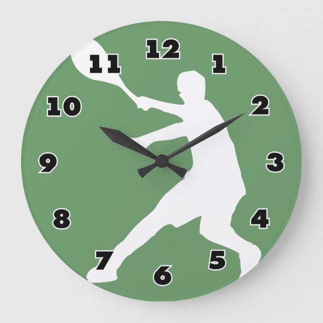 Tennis wall clock with custom background color (Front)