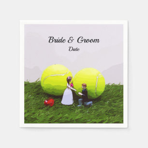 Tennis Wedding bride groom with tennis balls Napkin