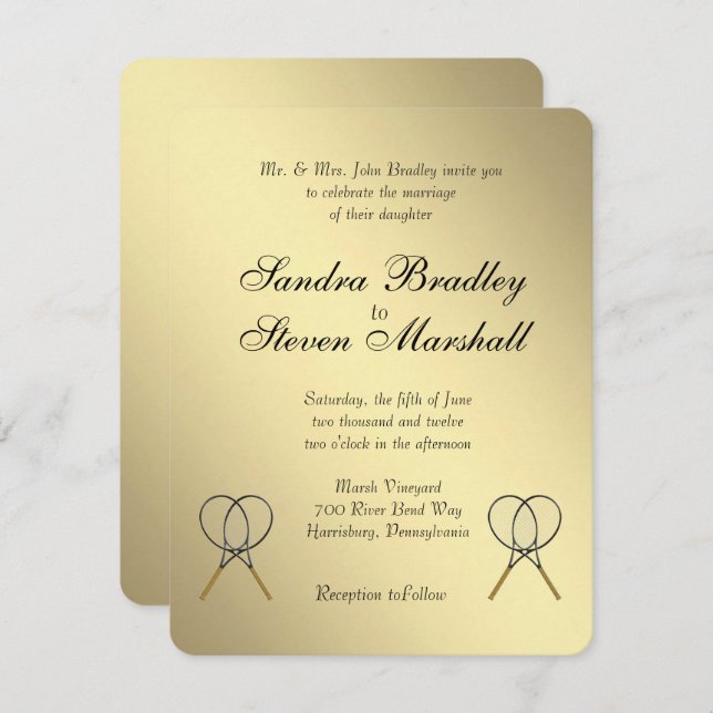 Tennis Wedding Invitations (Front/Back)