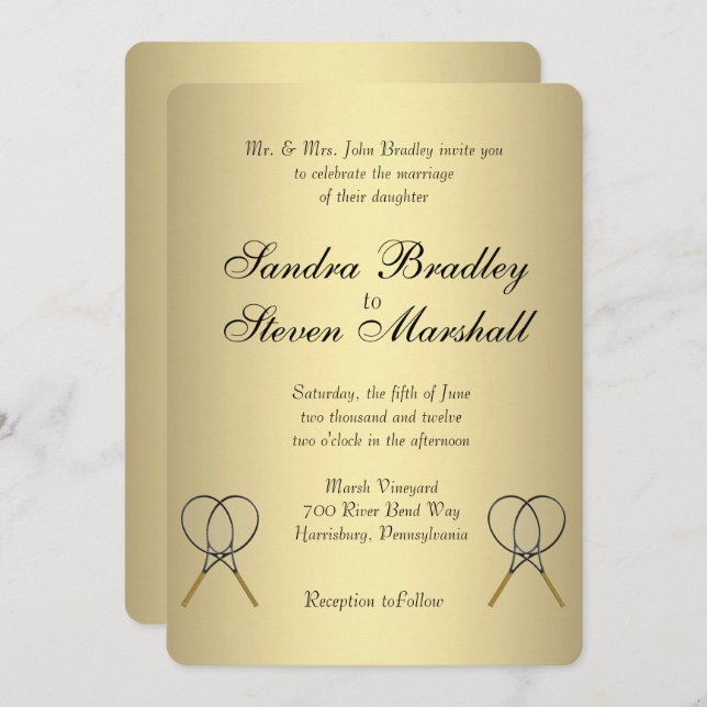Tennis Wedding Invitations (Front/Back)
