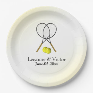 Tennis Wedding Personalised Paper Plate
