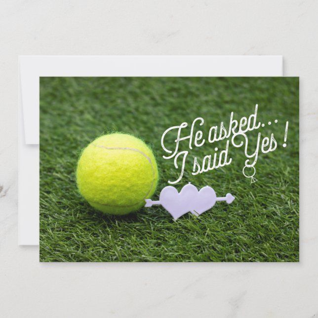 Tennis Wedding Save the Date announcement (Front)
