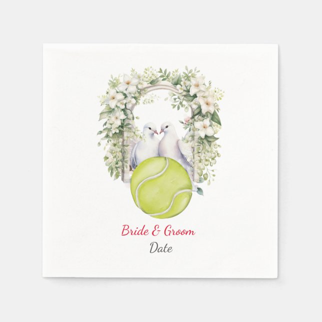Tennis Wedding themed Napkin (Front)