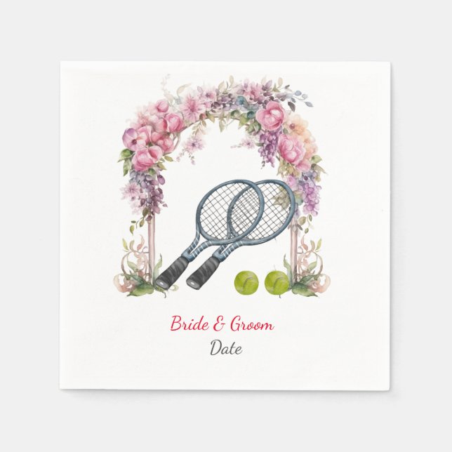 Tennis Wedding themed Napkin (Front)