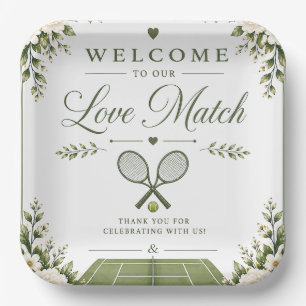 Tennis Wedding Welcome Paper Plate