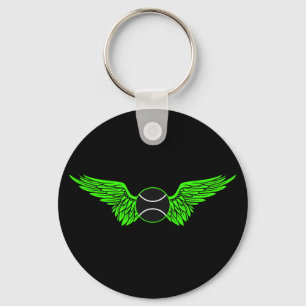 tennis. winged. key ring