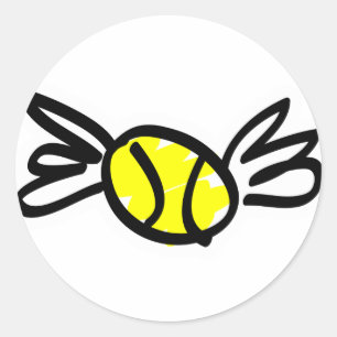 tennis-wings classic round sticker