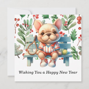 Tennis Wishing You a Happy New Year Holiday Card