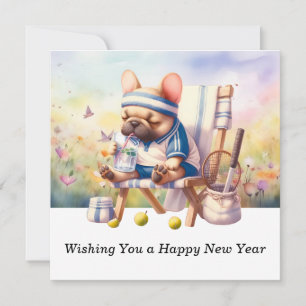 Tennis Wishing You a Happy New Year Holiday Card