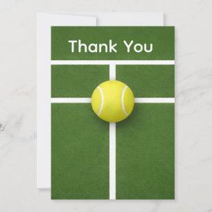 TENNIS with ball on the court Thank You Card