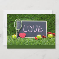Tennis with LOVE on green grass