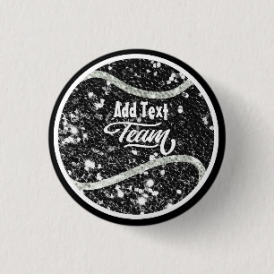 Tennis with Name of your Team on Ball 3 Cm Round Badge