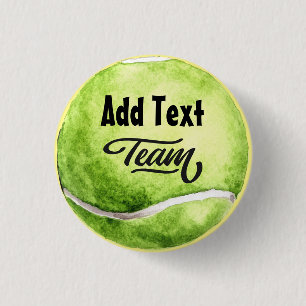 Tennis with Name of your Team on Ball 3 Cm Round Badge