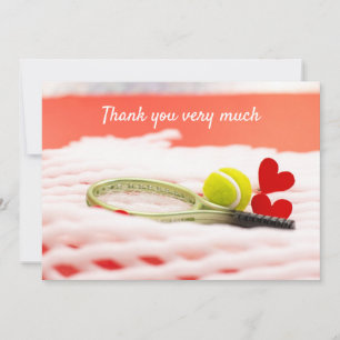 Tennis with racket  thank you very much player card