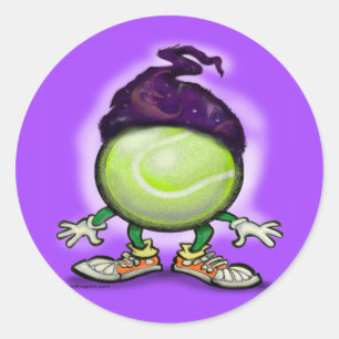 Tennis Wizard Classic Round Sticker