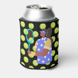 Tennis Woman Player with Balls for party  Can Cooler