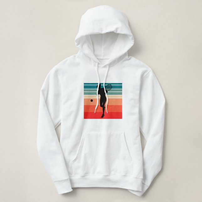 tennis women retro hoodie (Design Front)