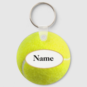 tennisball with your name on it key ring
