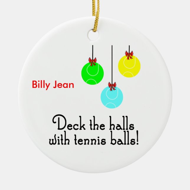 TennisChick Deck Personalised Ornament (Front)