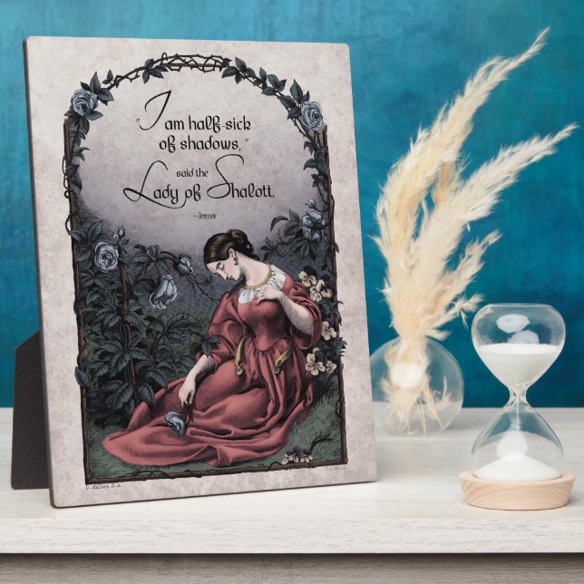 Tennyson Lady of Shalott Victorian 8x10 Art Plaque (Side)