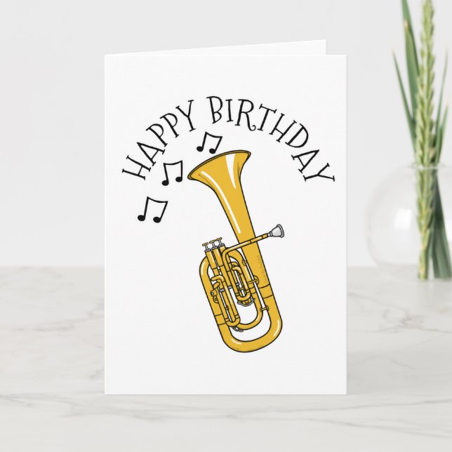 Tenor Horn Birthday Card Hornist Brass Musician (Front)