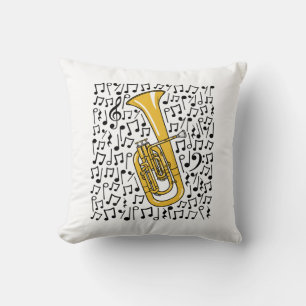 Tenor Horn Musical Notes Brass Music Teacher Cushion